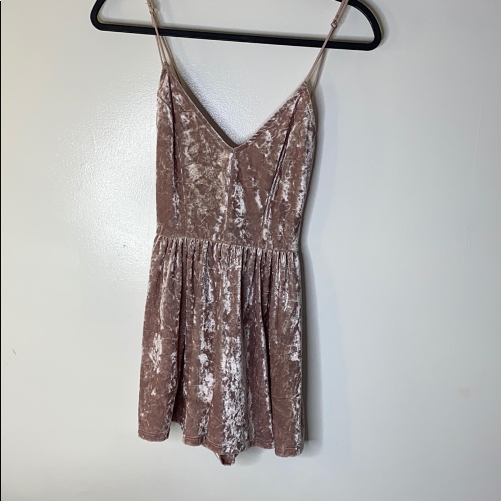 LA Hearts Pink Velvet Romper